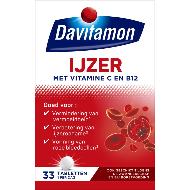 IJzer met Vitamine C en B12 33 Tabletten