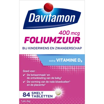 pdp-image-Davitamon Foliumzuur met vitamine D smelttablet