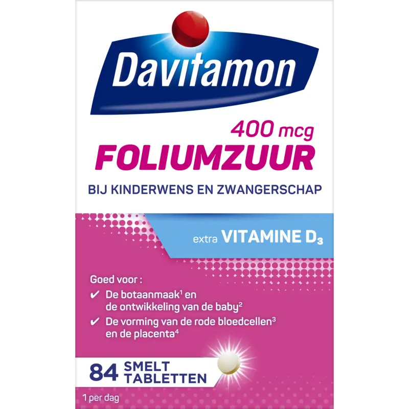 Foliumzuur met Vitamine D3 smelttabletten
