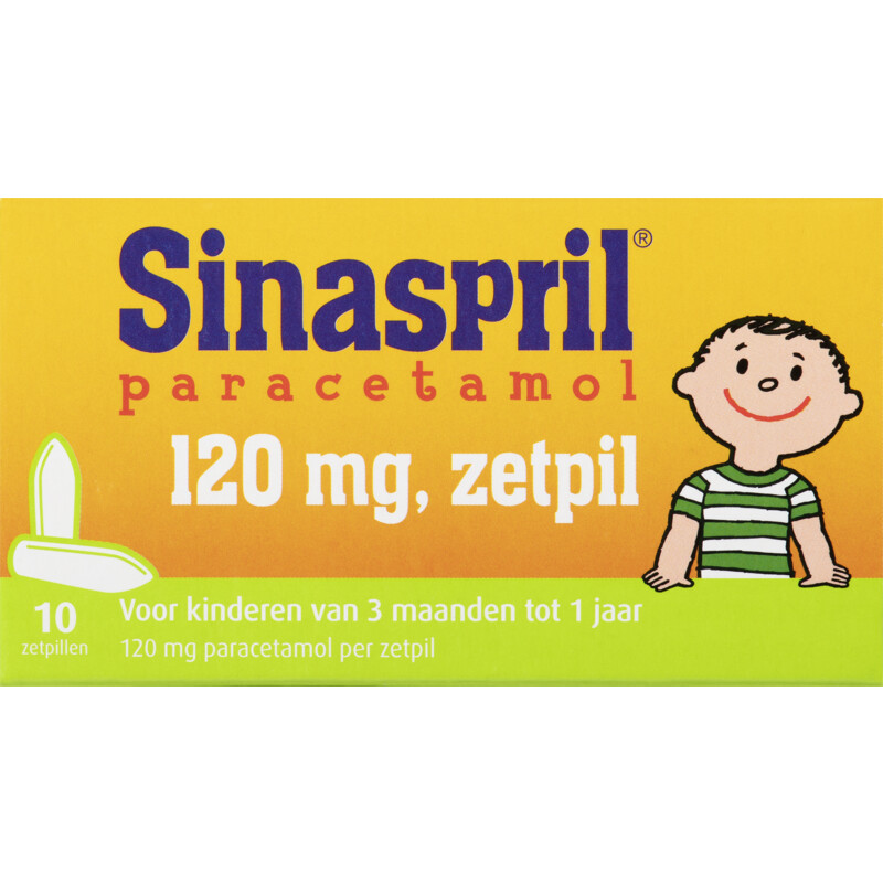 Een afbeelding van Sinaspril Paracetamol zetpil 120mg