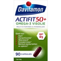 Een afbeelding van Davitamon Actifit 50+ omega-3 visolie capsules