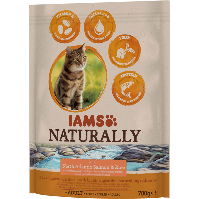 Een afbeelding van IAMS Naturally cat adult zalm & rijst