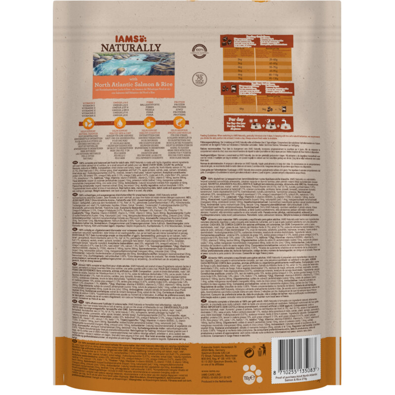 Een afbeelding van IAMS Naturally cat adult zalm & rijst
