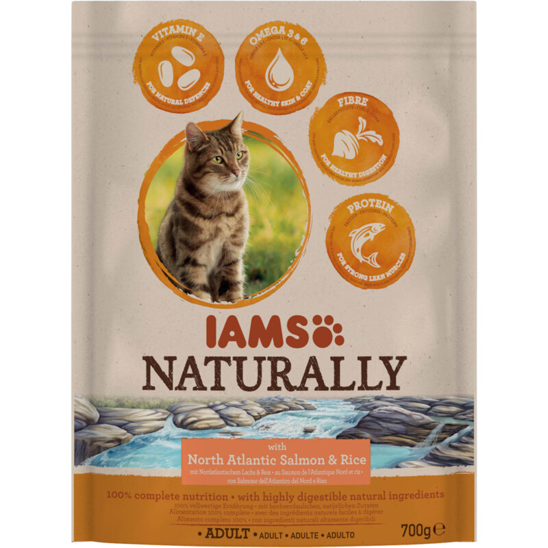 Een afbeelding van IAMS Naturally cat adult zalm & rijst