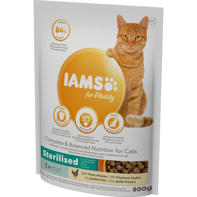 Een afbeelding van IAMS For vitality 1+ sterilised fresh chicken