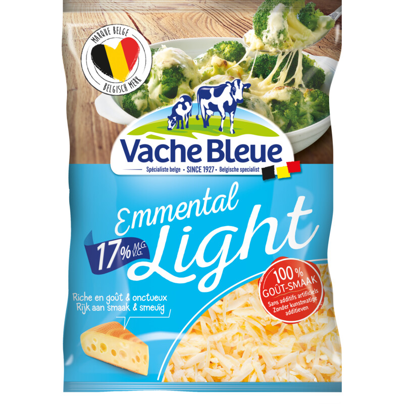 Een afbeelding van Vache Bleue Geraspt Emmental light bel