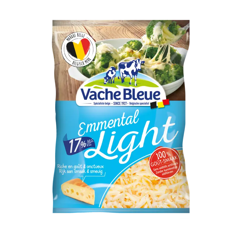 Vache Bleue Geraspt Emmental light bel