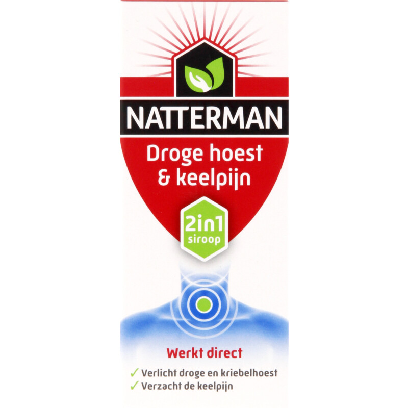 Een afbeelding van Natterman Droge hoest & keelpijn 2in1 siroop