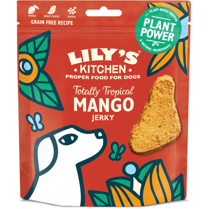 Een afbeelding van Lily's Kitchen Tropical mango jerky snack