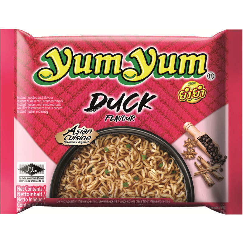 Een afbeelding van Yum Yum Duck flavour instant noodles