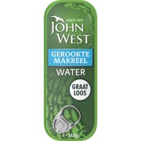 Een afbeelding van John West Gerookte makreel water