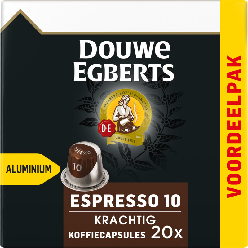 Een afbeelding van Douwe Egberts Espresso krachtig capsules