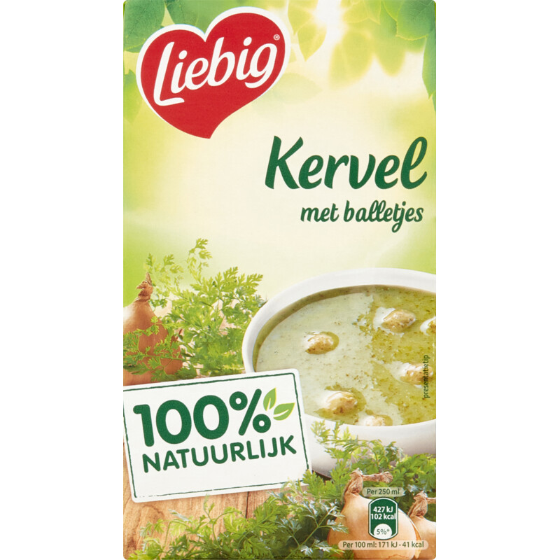 Liebig Kervel soep met balletjes bel bestellen Albert Heijn