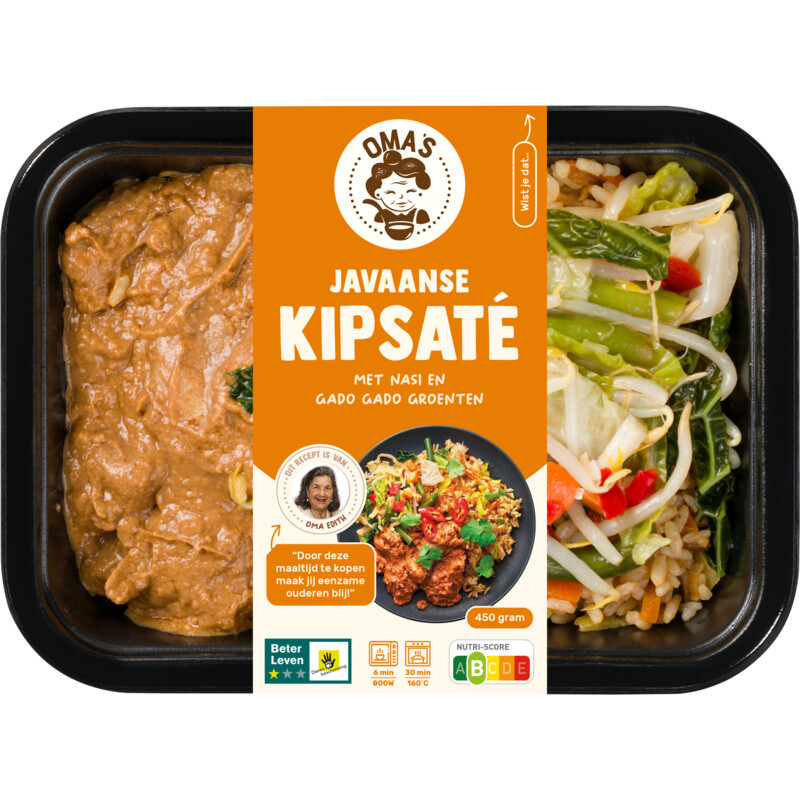 Een afbeelding van Oma's Verse maaltijd Javaanse kipsaté