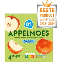 Een afbeelding van AH Appelmoes 0% suiker toegevoegd 4-pack