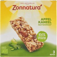 Een afbeelding van Zonnatura Appel kaneel notenreep