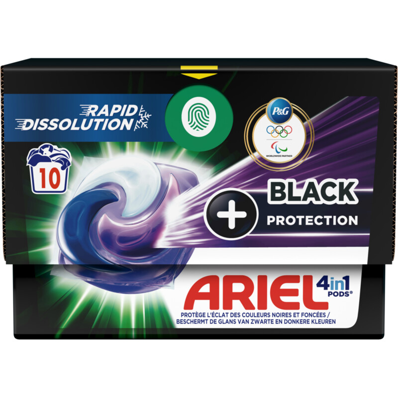 Een afbeelding van Ariel 4-in-1 pods+ black wasmiddelcapsules