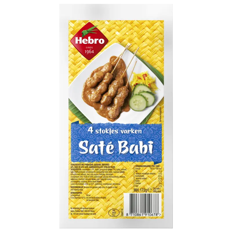 Varkensaté Babi 4 Stokjes