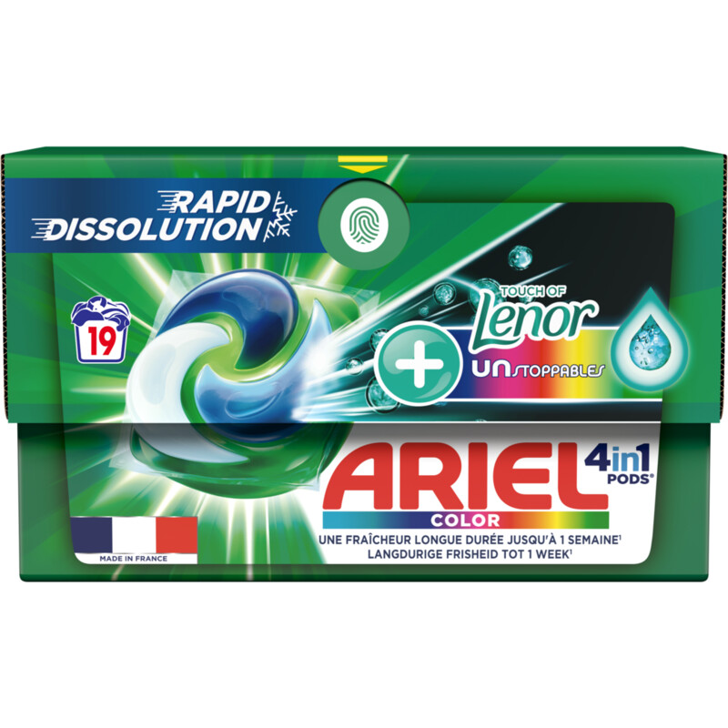 Een afbeelding van Ariel 4-in-1 pods+ unstoppables wascapsules