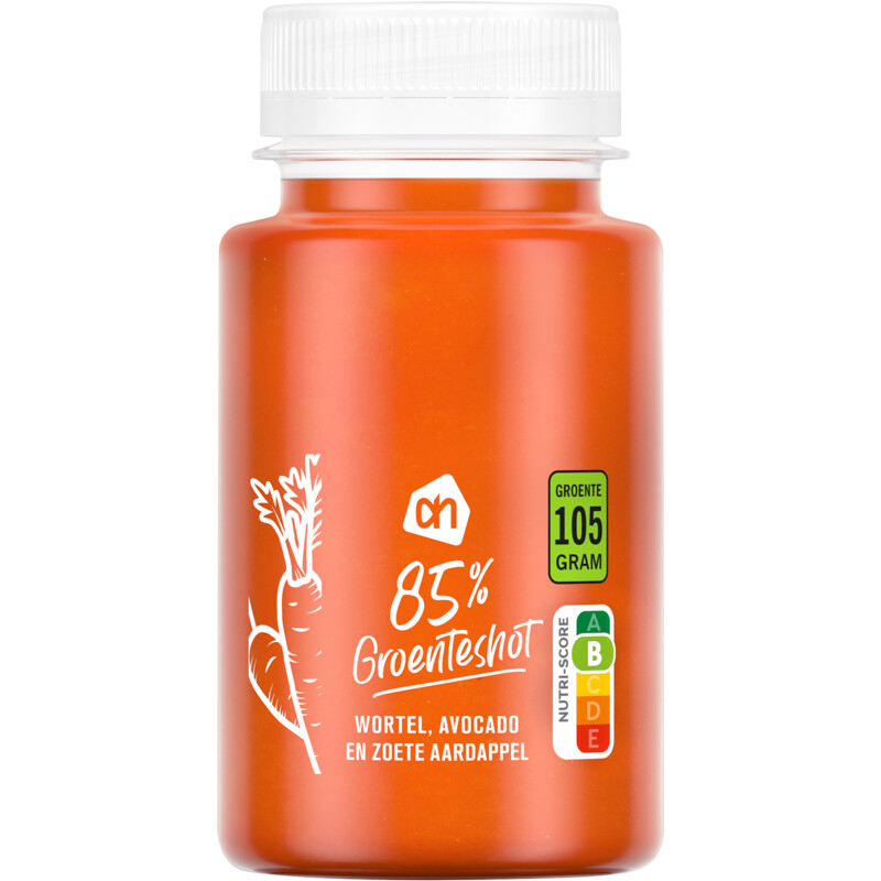 Een afbeelding van AH 85% groenteshot wortel avocado