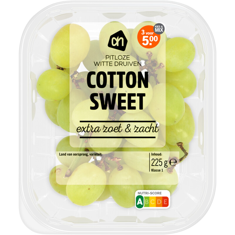 Een afbeelding van AH Cotton sweets pitloze witte druiven