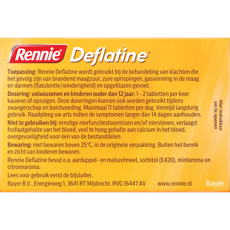 Een afbeelding van Rennie Deflatine kauwtabletten
