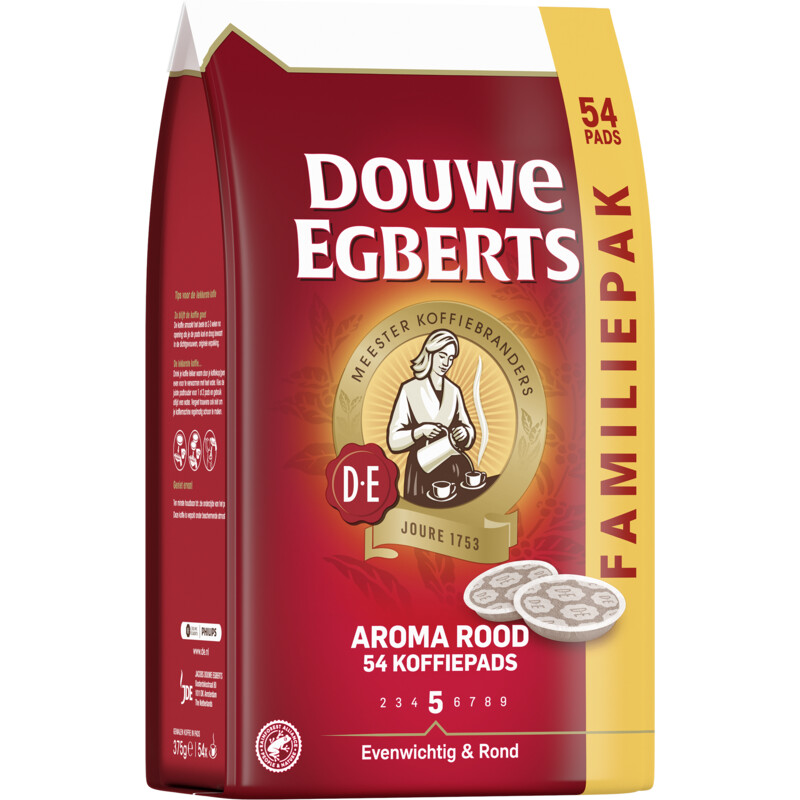 Een afbeelding van Douwe Egberts Aroma rood koffiepads familiepak