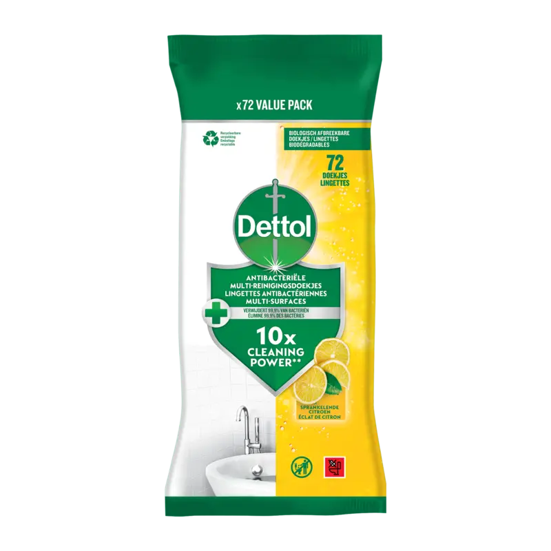 Dettol Antibacteriële schoonmaakdoekjes citroen