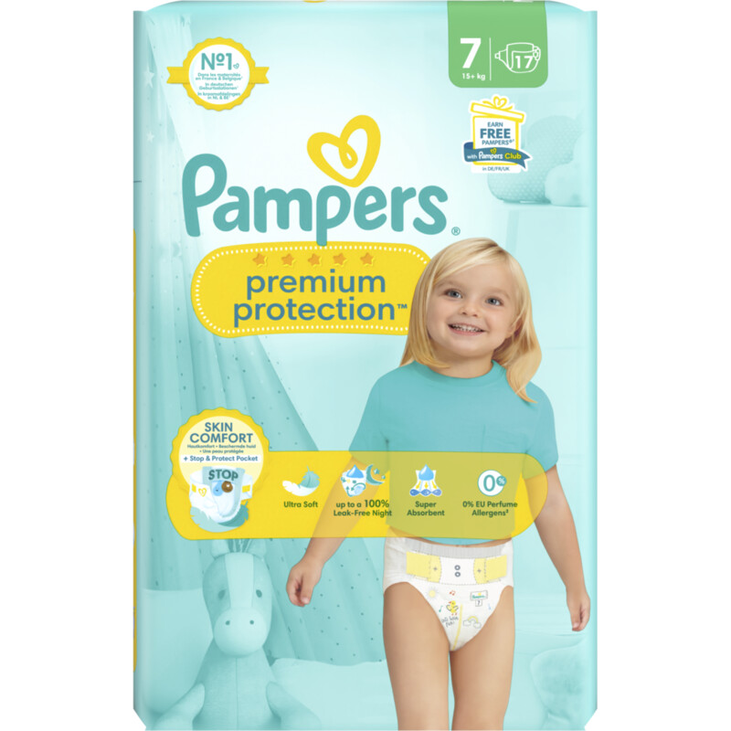 Een afbeelding van Pampers Premium protection luiers maat 7