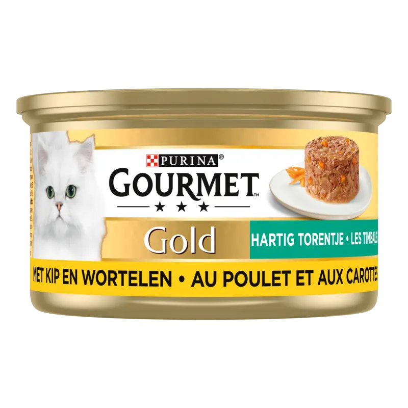Gold Hartig Torentje Kattenvoer nat met Kip en Wortelen
