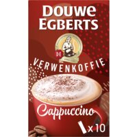 Een afbeelding van Douwe Egberts Verwenkoffie cappuccino oploskoffie