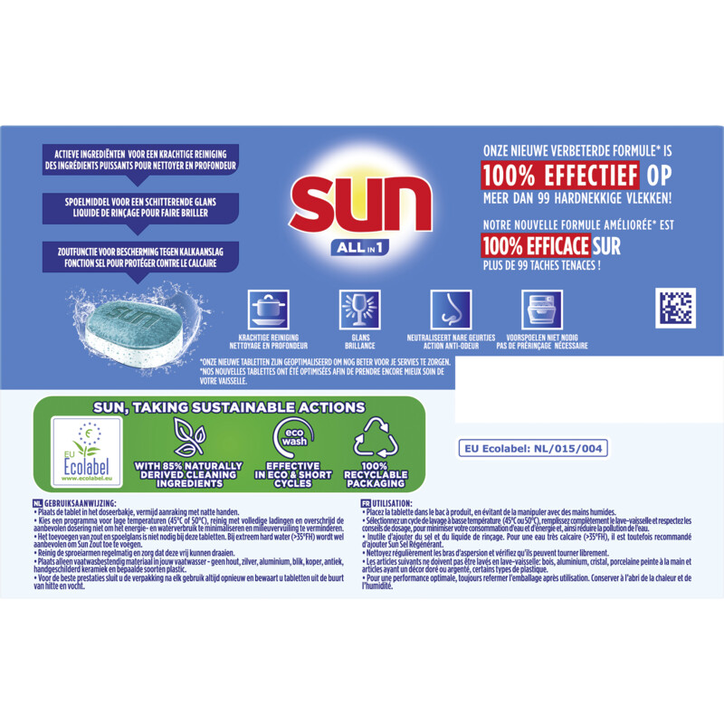 Een afbeelding van Sun All-in-one normaal vaatwastabletten