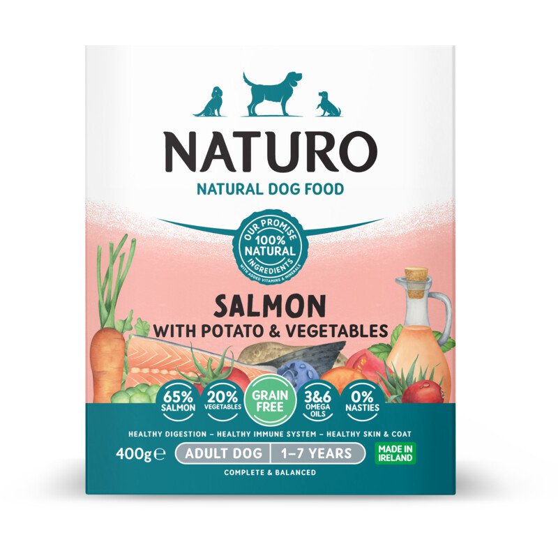Een afbeelding van Naturo Zalm en aardappel voor de hond