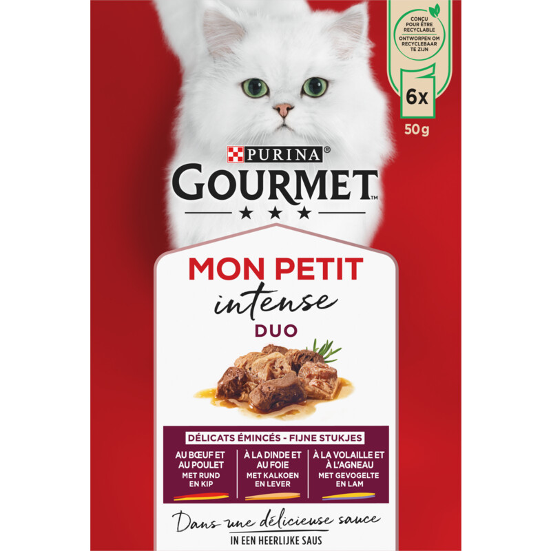 Een afbeelding van Gourmet Mon petit intense duo in saus vlees mix