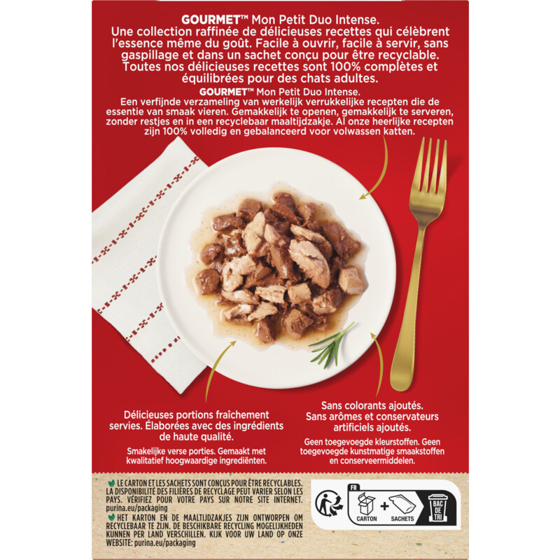 Een afbeelding van Gourmet Mon petit intense duo in saus vlees mix