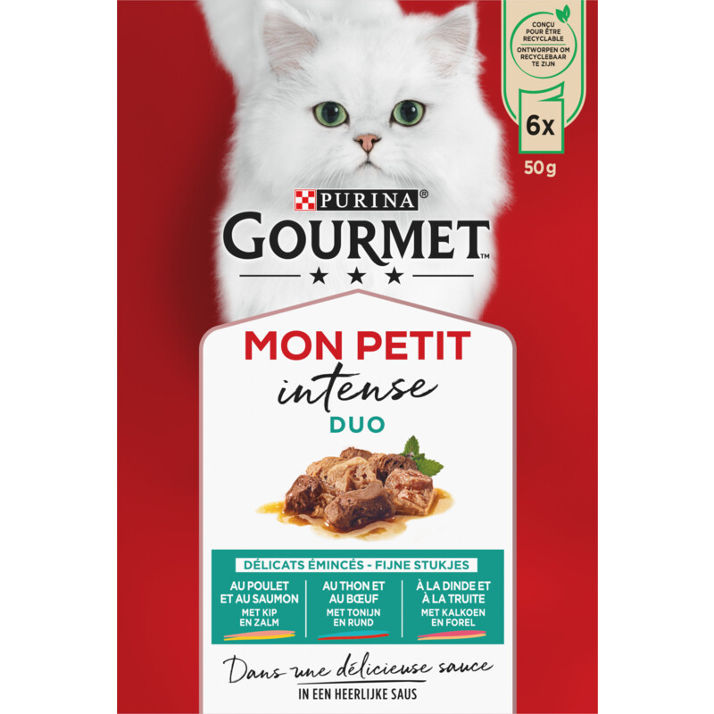 Een afbeelding van Gourmet Mon petit zalm & kip in saus duo 6-pack