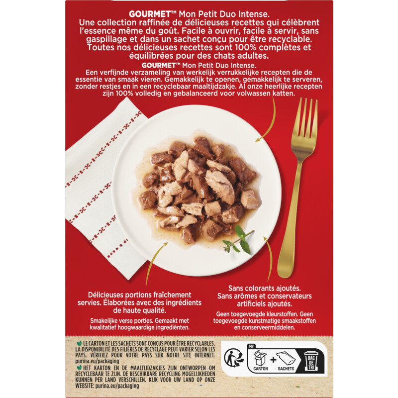Een afbeelding van Gourmet Mon petit intense duo in saus vlees&vis