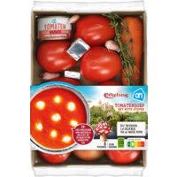 Een afbeelding van AH Tomatensoep met witte stippen verspakket