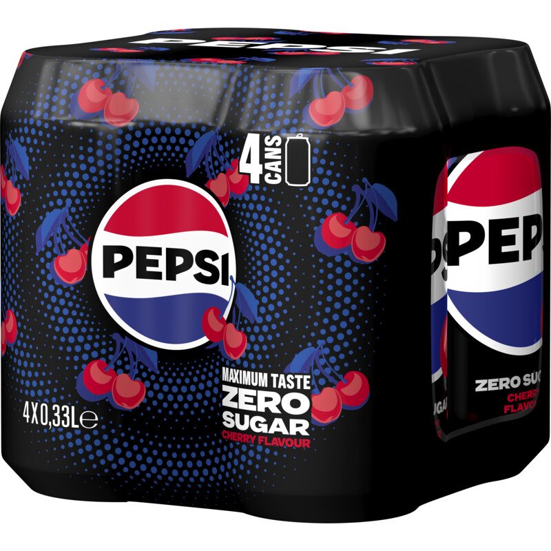 Een afbeelding van Pepsi zero cherry 4-pack