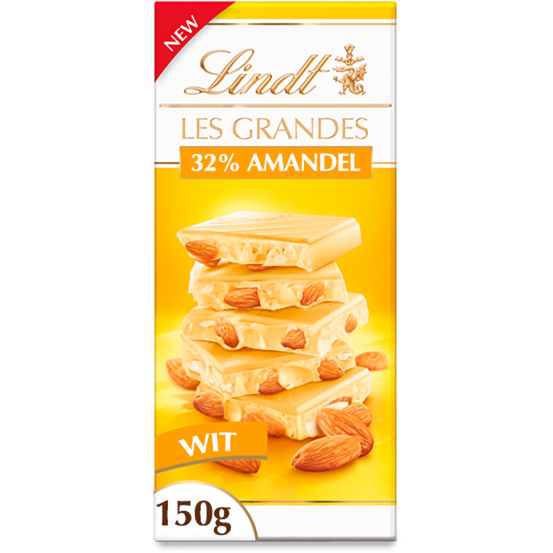 Een afbeelding van Lindt Les grandes witte chocolade amandelen