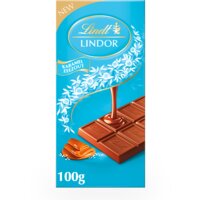 Een afbeelding van Lindt Lindor reep karamel zeezout chocolade