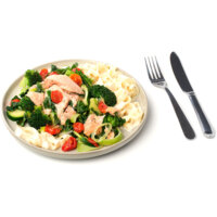 Een afbeelding van AH Stoommaaltijd zalm roomsaus