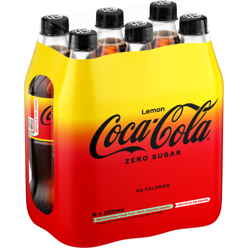 Een afbeelding van Coca-Cola Zero lemon 6-pack bel