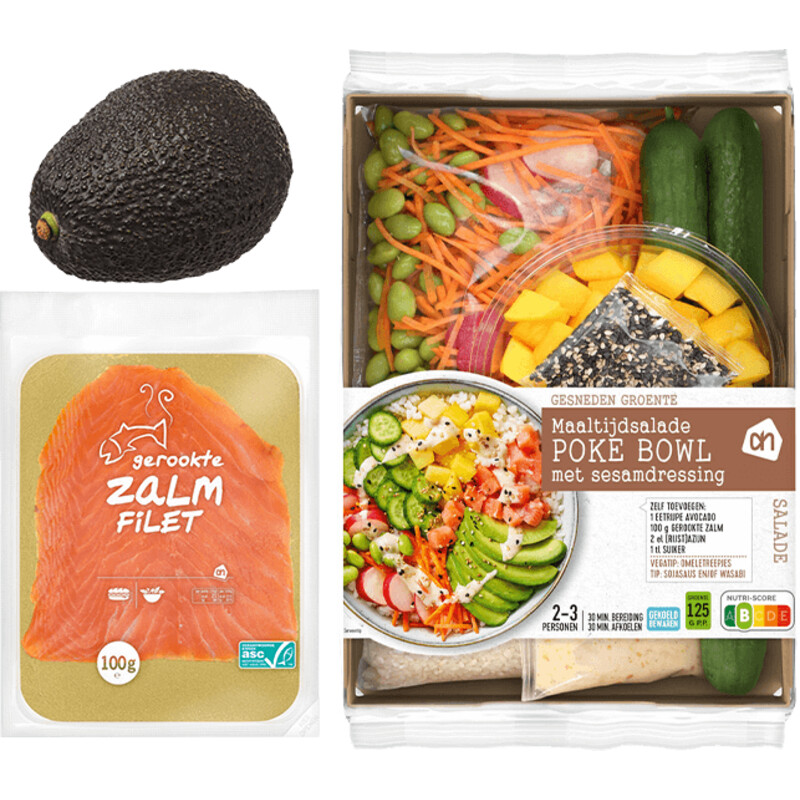 Een afbeelding van AH Gesneden Pokebowl Verspakket