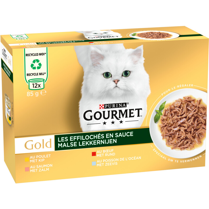 Een afbeelding van Gourmet Gold malse lekkernijen kip zalm rund