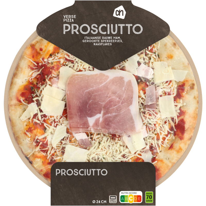 Een afbeelding van AH Verse pizza prosciutto online only