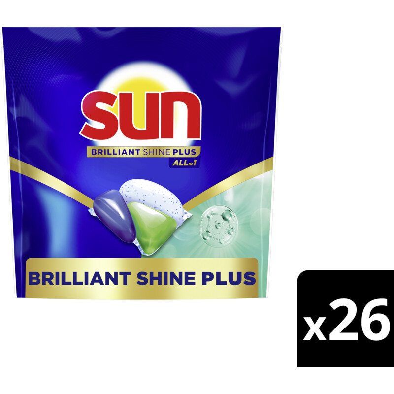 Een afbeelding van Sun Brilliant shine plus vaatwascapsules