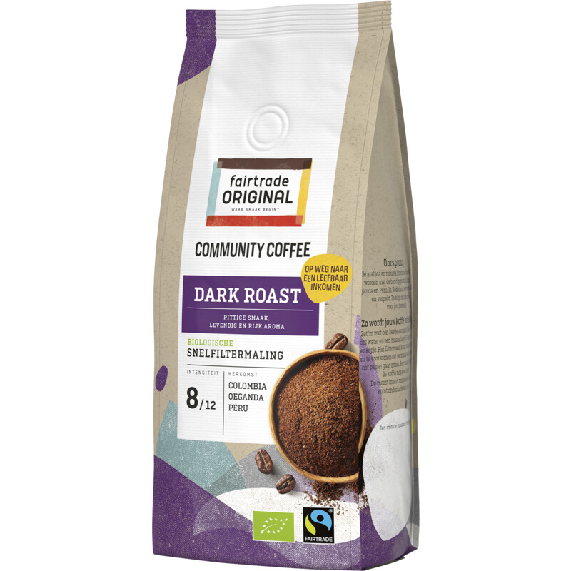 Een afbeelding van Fairtrade Original Community coffee dark roast snelfilter