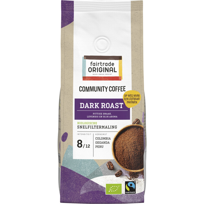 Een afbeelding van Fairtrade Original Community coffee dark roast snelfilter