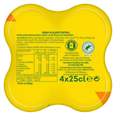 pdp-image-Lipton Ice tea peach zero sugar 4-pack